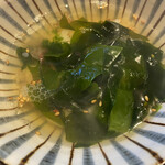 成生 - 途中でワカメとお出汁で天茶