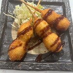 Quail egg skewer cutlet