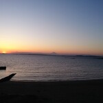 ビーチサイド温泉リゾート ゆうみ - 貸切風呂からの夕日と富士山