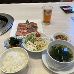 焼肉なべしま - 料理写真:三種のカルビランチ1700円