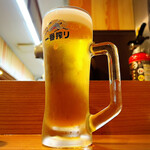 小魚料理 とみ助 - キリン一番搾りの生ビールは魚介料理によく合います(o^^o)