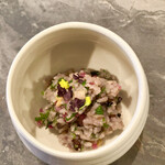 スープとカレー ボンジョルネ - ●リゾット
      紅くるり大根と菜花のリゾット（増量）