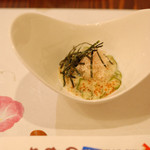 入谷鬼子母神門前のだや - 前菜：オクラととびっこの長芋和え