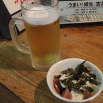 くつろぎ亭ひこべえ  - 生ビールと付き出し　旧店舗