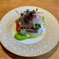 フナシェフ - 上州葱と白葱カンパチの木の芽オイルマリネ