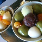 茶房 雲母 - 宇治白玉クリームあんみつ&アイスクリーム(バニラ)