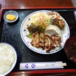 食事処 すぽっと - 豚ステーキ定食 1,300円(税込)。