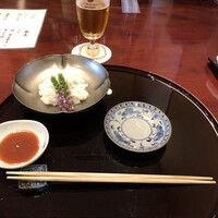 福一 - 鱧の梅肉にビールで