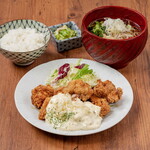 Black vinegar chicken nanban and small soba set