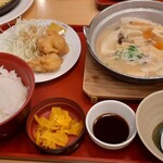 ジョイフル - 料理写真:大分名物だんご汁定食(とり天付) 