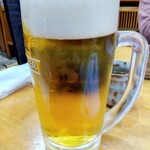 玄海鮨 - フライングで飲んでた生ビール
