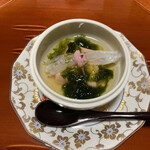 Washoku Ryouri Wago Goro Inaho - 白魚と梅肉豆腐のアオサ海苔あえ