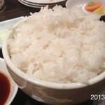 町屋やきにく密陽家 - この日の白飯は黄色く古く感じられました。2013.7.3(水)19時半　おまかせコース5000円也