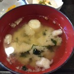 てんぺい - 魚介のお出汁が効いてて美味。Google先生に伺いましたところ、御御御付は、汁物を意味する「御汁（おつけ）」を、さらにていねいに表現するために「御御（おみ）」をつけた言葉だと言われているのだそうです。