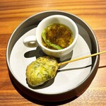 イル ネッビオ - アンティパスト1品目です。真フグのフリットは美味でした(o^^o)