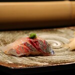 博多 鮨 よこ田 - 縞鰺（ねぎ生姜）