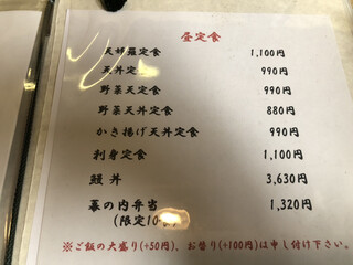 h Tempura Kappou Mimatsu - 天婦羅定食　1100円　美味しくいただきました。