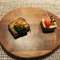 ahill ginza - あん肝、里芋の鉄板焼き
