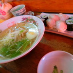 ひがしやま - ラーメンとカンパチのセット