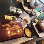 福万寿 - 3人分の「信州牛ステーキ重(味噌汁・漬物付)」