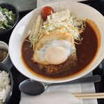 Warai - 卵のせ煮込みハンバーグ定食@1350