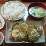 米のちアンコ - アジフライ定食￥500
