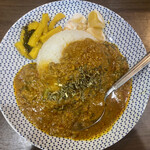 ヌードル＆スパイスカレー 今日の1番 - 朝限定セットのオクラキーマカレー(日によって変わります)※セットで¥1,000-(税込)