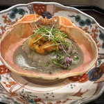 Kyouto Sanjou Yamahei - 蟹おこわに蟹味噌餡　ウニ乗せ