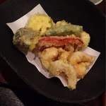 手挽きそば 一心 - ２０１３．０７　エビ天盛り