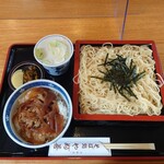 やぶ善 - 中華ざる + ミニ牛丼、1,050円。
