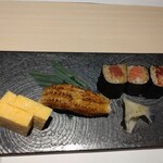 神楽坂 鮨 きもと - 玉子・穴子・巻物。