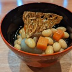 貴ぶ - 先付　節分にかけて　大根と大豆　畳鰯