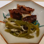 うを徳 - 明石蛸　京都万願寺とうがらし琵琶湖氷魚　キクラゲ　山椒炊