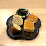 串揚げ タケナカ - 次に前菜盛り合わせは一つ一つが丁寧で美味しい❗️