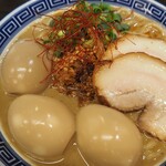 錦糸町中華そば さん式 - 特製 全部のせ 海老と白胡麻の濃厚な担々麺 + 味玉 + 味玉