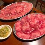 Taishuu Horumon Yakiniku Kemuriki - 最初はとろタン