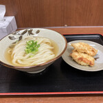 讃岐うどん いわい - ひやあつうどん小（400円）＋とり天（150円）