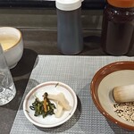 木の芽 - 最初にセット。漬物だけ先に来ても・・・