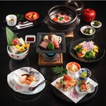 僅限午餐【銀次郎懷石料理】軟嫩牛舌、生魚片3種、色彩繽紛的8寸等9道菜品⇒6,900日元