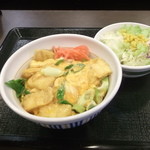 なか卯 - 衣笠丼並(390円）＋サラダ(100円）