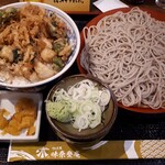 味奈登庵  - あさりと菜の花のかき揚げ天丼セット　1100円