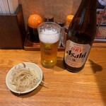 らーめん大地 - 瓶ビールとおしんこ