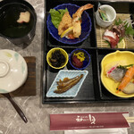 和DININGしゅん - 夕食（2500円）写真にはないですが豚肉＆野菜の陶板味噌焼きがついてました。