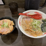 Ramen Fuku Take - 東京背脂　めんまらーめん　背脂の量普通　チャーシュー丼