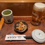 大黒寿司  - 生ビールとお通し