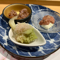 鮨 ふくじゅ - ロマネスコ・イカメンチ・真鯛の酒盗クリームチーズ
