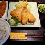 かつ雅 - 料理写真:キスフライ定食(1300円＋税)、ロースカツ90g(お年玉クーポン券使用)