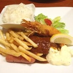 しゃるむ - お子様ハンバーグ。エビフライもついてて900円