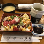 Hamazushi - バラちらし、シジミのお椀