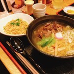 Iero Fakutori - 日替わりの牛たんラーメンと炒飯セット